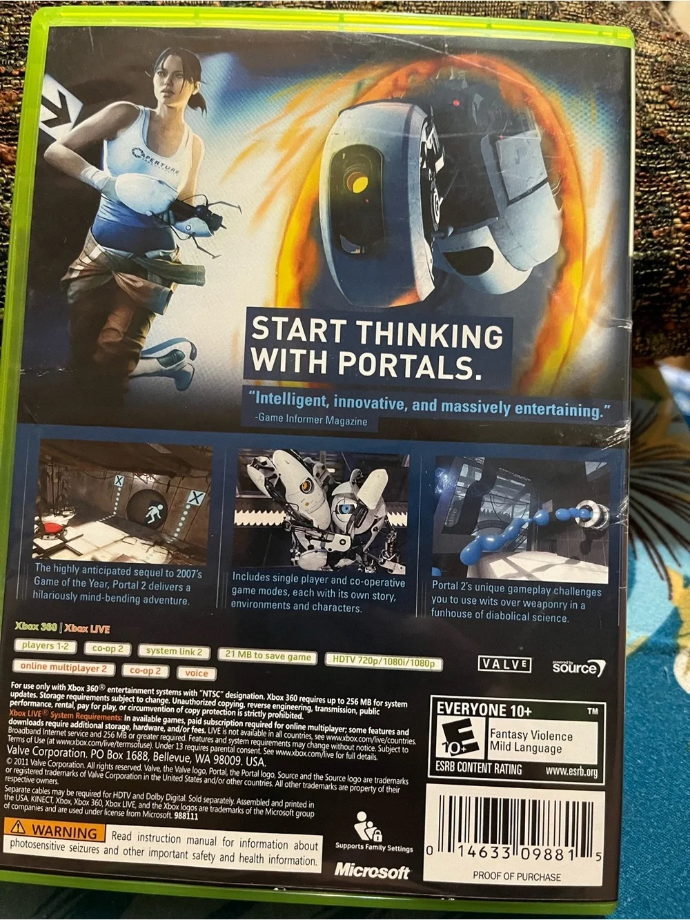 Portal 2 - Blue/Orange Cover - Xbox 360